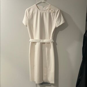 Boss white belted sheath dress size 4